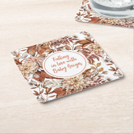 Fall Wasserfarbe Blumenbaby-Dusche Rechteckiger Pappuntersetzer