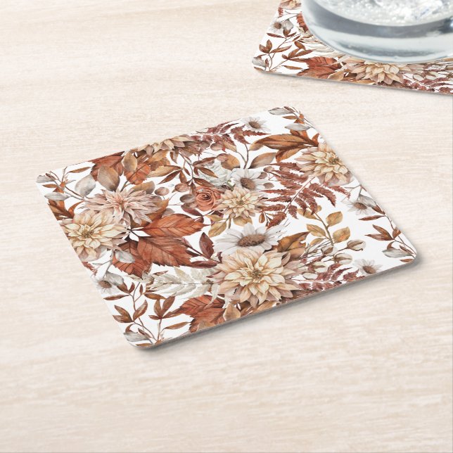 Fall Wasserfarbe Blumenbaby-Dusche Rechteckiger Pappuntersetzer (angewinkelt)