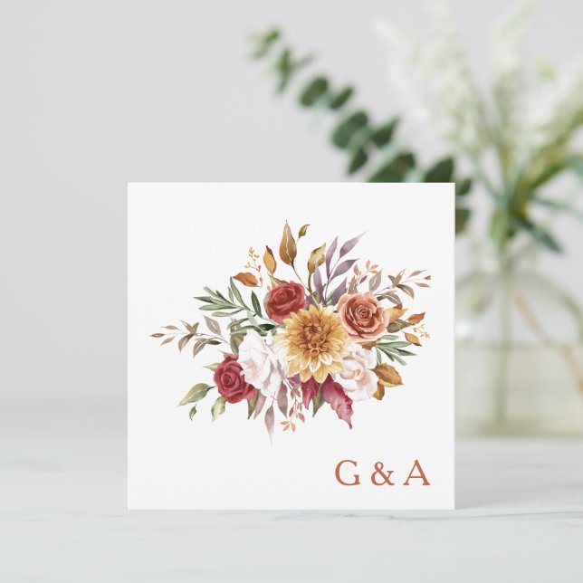 Fall Wasserfarbe Botanisch Dankeskarte (Stehend Vorderseite)