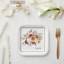 Fall Wasserfarbe Botanisch Pappteller