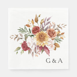 Fall Wasserfarbe Botanisch Serviette