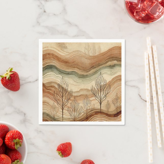 Fall Wasserfarbe Holzkörner Decoupage Napkins Serviette (Beispiel)