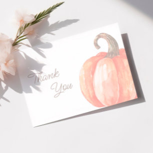 Fall Wasserfarbe Orange Pumpkin Baby Dusche Dankeskarte