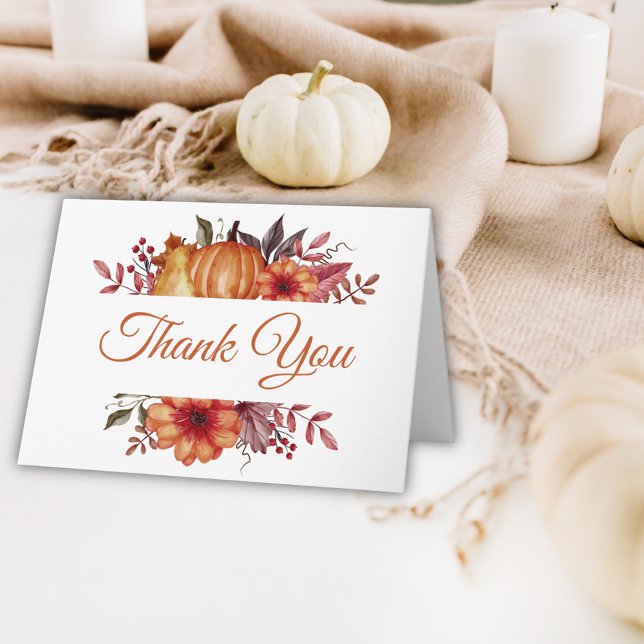 Fall Wasserfarbe Pumpkin Baby Dusche Danke Karte (Von Creator hochgeladen)