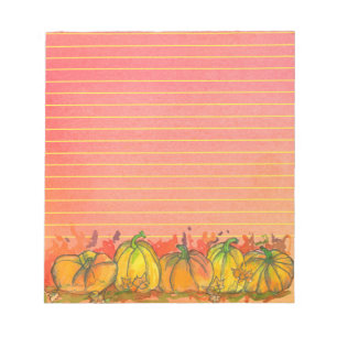 Fall Wasserfarbe Pumpkins Linken Notizblock