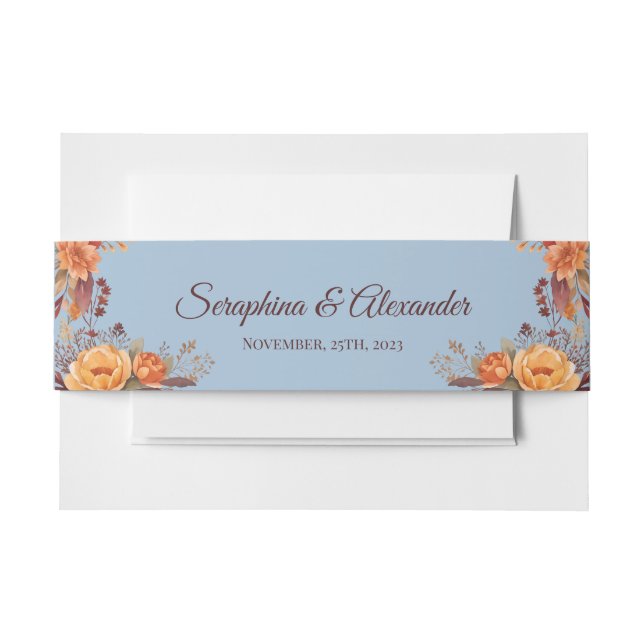 Fall Wasserfarbe Rustikale Blumenhochzeit Einladungsbanderole (Vorderseite Beispiel)
