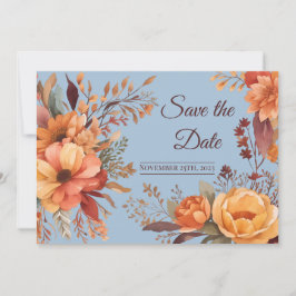 Fall Wasserfarbe Rustikale Flora Save the Date Einladung