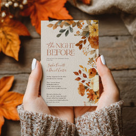 Fall Wasserfarbe Rustikale Probe Abendessen Hochze Einladung