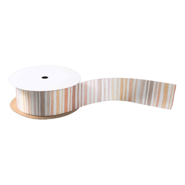 Fall Wasserfarbe Streifen Satinband (Spule)