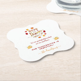 Fall-Wasserfarben-Blätter dank Monogram Untersetzer