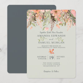 Fall Wasserfarbenpfirsich und Einladung zur Grünen