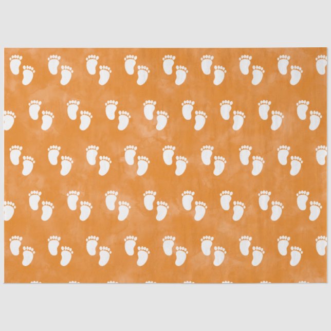 Fall Watercolor Baby Shooting Footprint Muster Seidenpapier (Vorderseite)