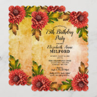 Fall Watercolor Floral 75. Geburtstagsparty