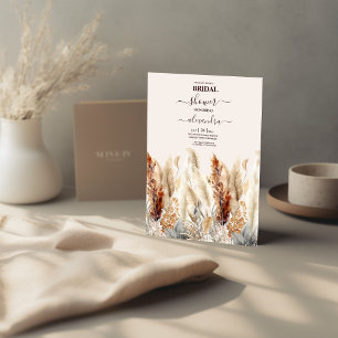 Fall Watercolor Pampas Grass Bridal Einladung