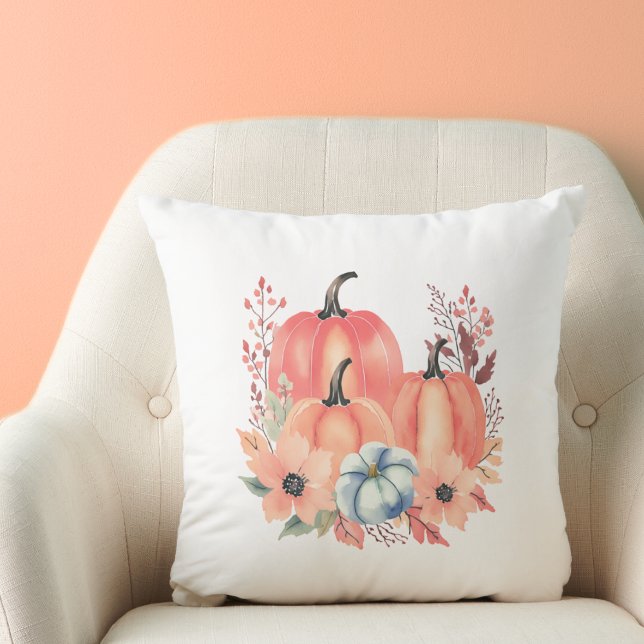 Fall Watercolor Pumpkin Boho Kissen (Von Creator hochgeladen)