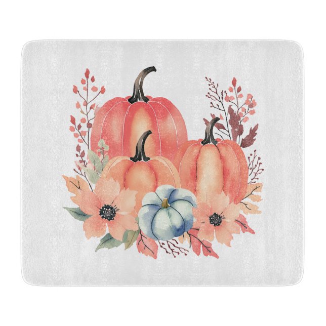 Fall Watercolor Pumpkin Boho Schneidebrett (Vorderseite)