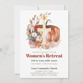 Fall Watercolor Pumpkin & Cross Women's Ministry Einladung