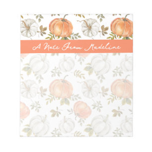Fall Watercolor Pumpkin Pattern Notizblock