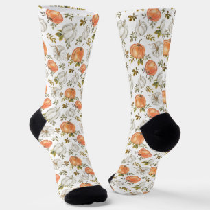 Fall Watercolor Pumpkin Pattern Socken