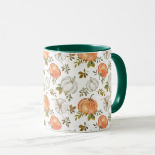 Fall Watercolor Pumpkin Pattern Tasse