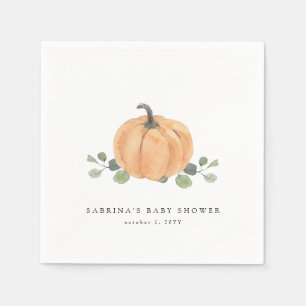 Fall Watercolor Pumpkin Serviette
