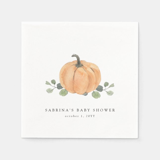 Fall Watercolor Pumpkin Serviette (Vorderseite)