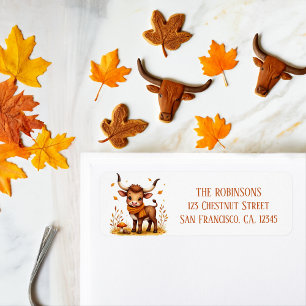 Fall Watercolor Texas Longhorn