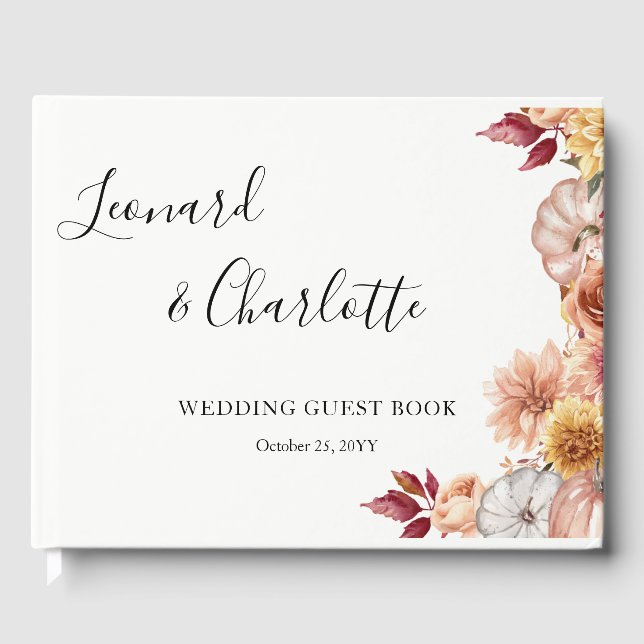 Fall Wedding Guests Book keepsake Gästebuch (Vorderseite)