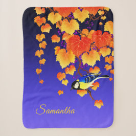 Fall Weintrauben Great Tit Bird Orange Blätter Bla Sherpadecke