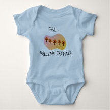Fall Welcome To Fall Baby Light Blue Bodysuit