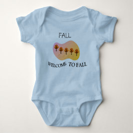 Fall Welcome To Fall Baby Light Blue Bodysuit Strampler