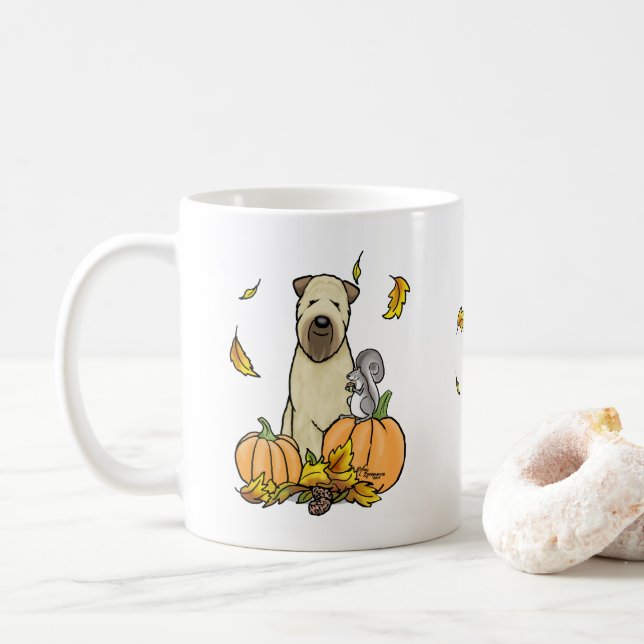 Fall Wheaten Terrier (Wheaten 1b2) Pumpkins Niedli Kaffeetasse (Mit Donut)