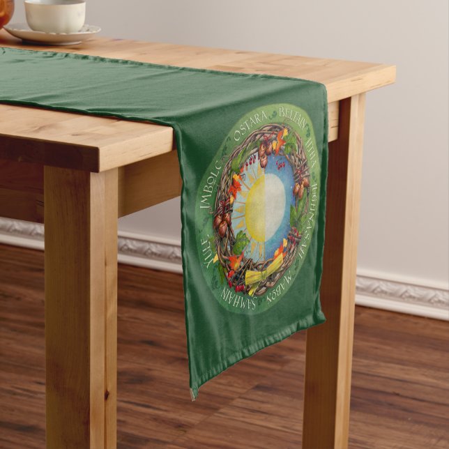 Fall Wheel of the Year Altar Cloth Mittelgroßer Tischläufer (Beispiel)