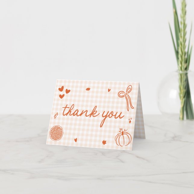 Fall Whimsical A Little Cutie Pie Birthday Dankeskarte (Vorderseite)