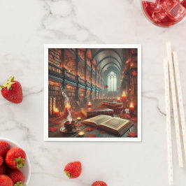 Fall Whimsigoth verzauberte Bibliothek Découpage Serviette