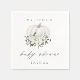 Fall White & Gray Pumpkin Baby Dusche Serviette