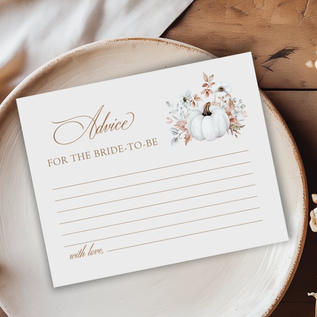Fall White Pumpkin Brautparty Advisor Card (Von Creator hochgeladen)