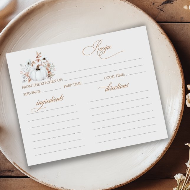 Fall White Pumpkin Brautparty Rezept Card (Von Creator hochgeladen)