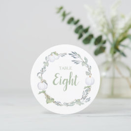 Fall White Pumpkin Greenery Tischnummer