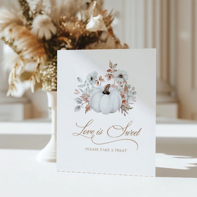 Fall White Pumpkin-Liebe ist süß Sockelschild (Von Creator hochgeladen)