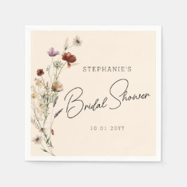 Fall-Wildblume-Brautparty Serviette