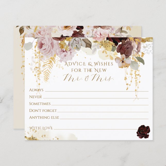 Fall Wildblume Gold Floral Brautparty (Vorne/Hinten)