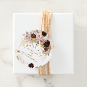 Fall Wildblume Gold Floral Brautparty Geschenkanhänger