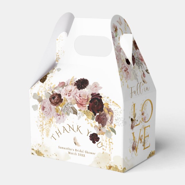 Fall Wildblume Gold Floral Brautparty Geschenkschachtel (Vorderseite)