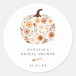 Fall Wildblume Pumpkin Brautparty Runder Aufkleber