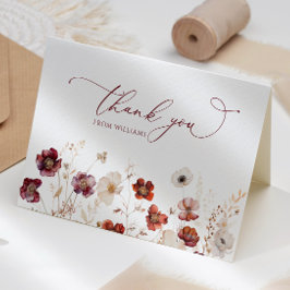 Fall-Wildblumen dank Karte