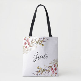 Fall Wildblumen Elegante Script Bride Tasche