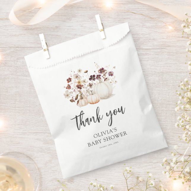 Fall Wildflower Baby Shower Geschenktütchen (Ausgeschnitten)