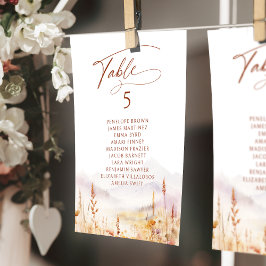 Fall Wildflower table number seating chart Einladung