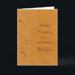 Fall Wirbel Brother Geburtstag Karte<br><div class="desc">Geburtstagskarte für Bruder mit einem Herbst Geburtstag mit orangefarbenen Wirbel Design und nachdenklichen Vers.</div>